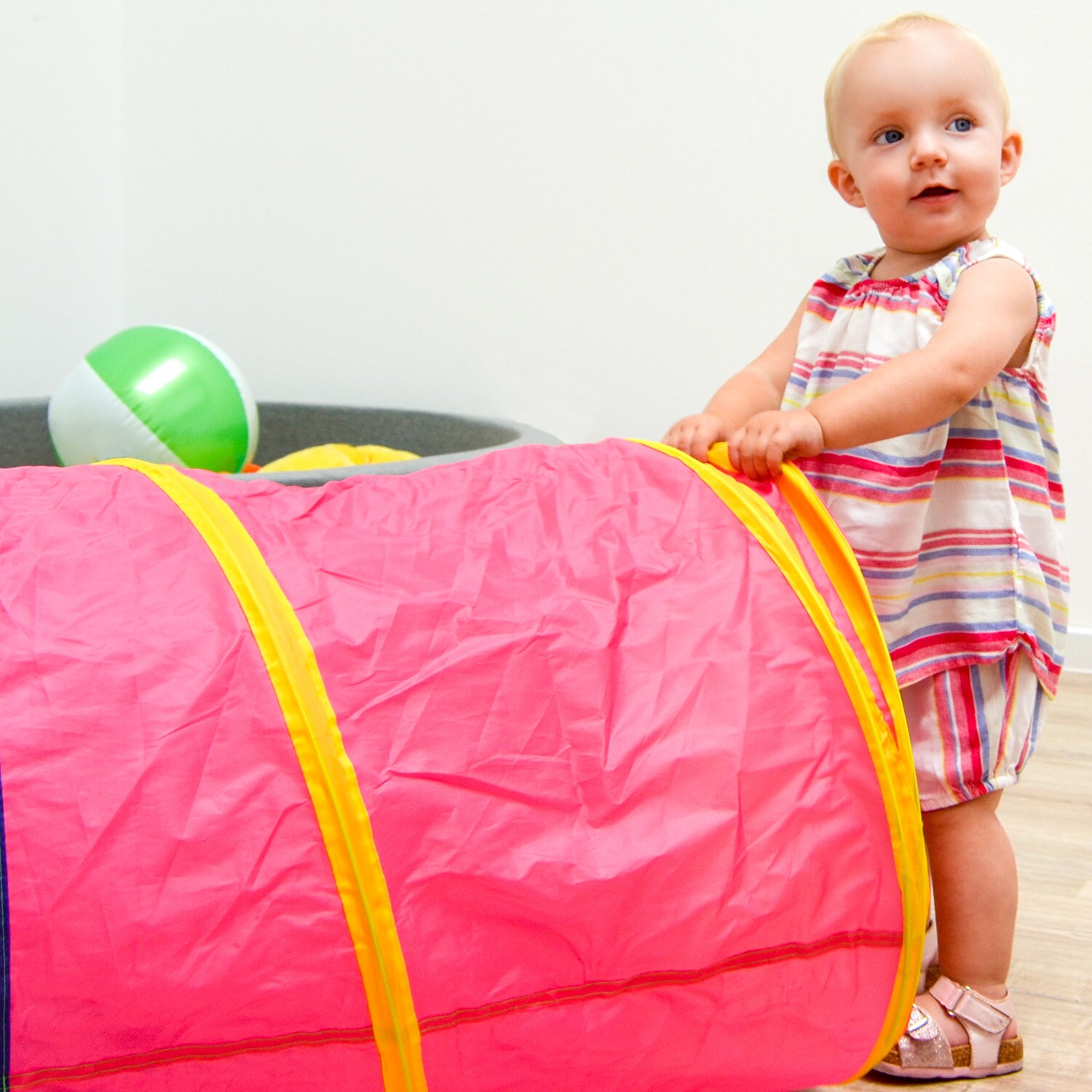 Spieltunnel 200 Bälle Kriechtunnel 180x46cm Krabbeltunnel Kinder Zelt Tunnel