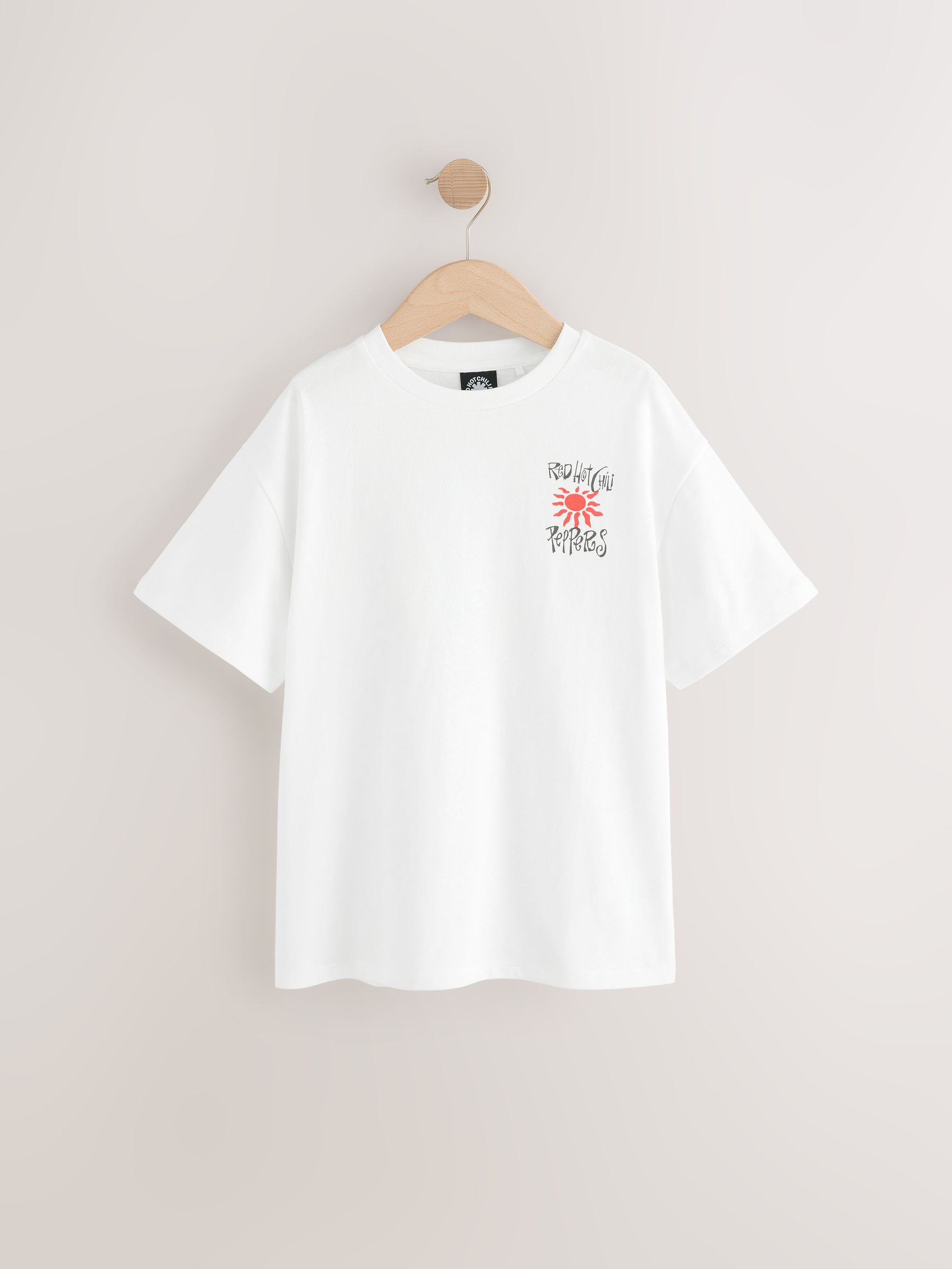 Wit - Oversized Rood Hot Chili Peppers Band T-shirt (3-16jaar)