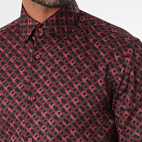 Chemise Manches Longues Slim Hank 50502888 Bordeaux Noir
