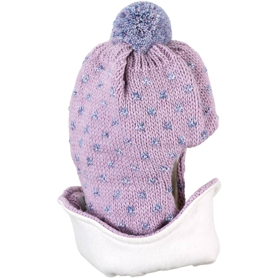 Sterntaler Schal-Strickmütze Punkte rosa mel.