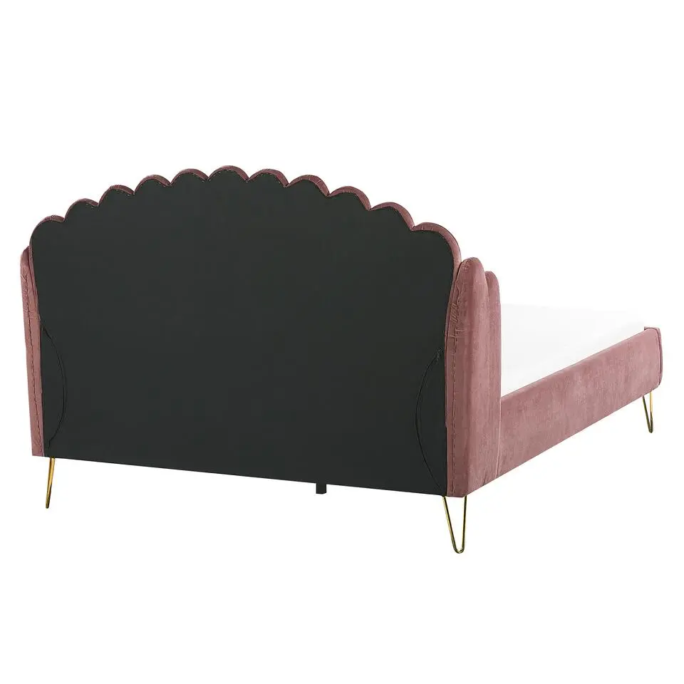 AMBILLOU - Tweepersoonsbed - Roze - 160 x 200 cm - Fluweel