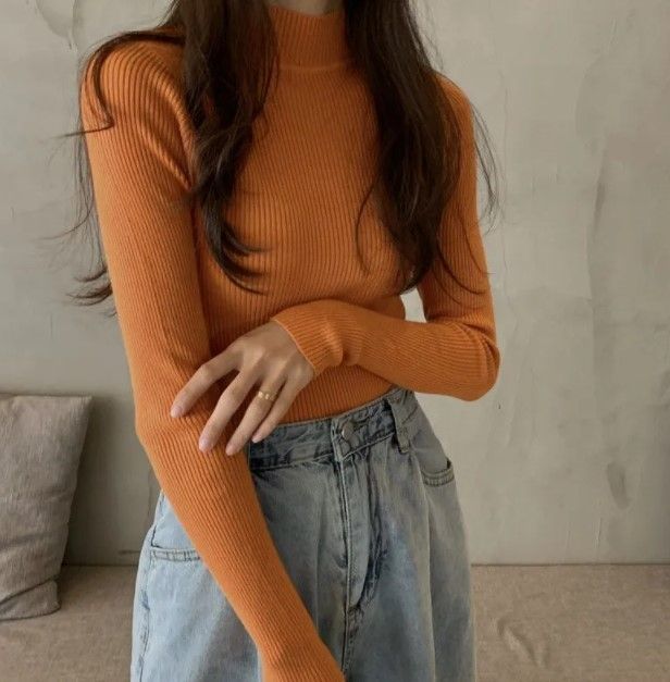 Muezz - Effen trui met lange mouwen en mockneck