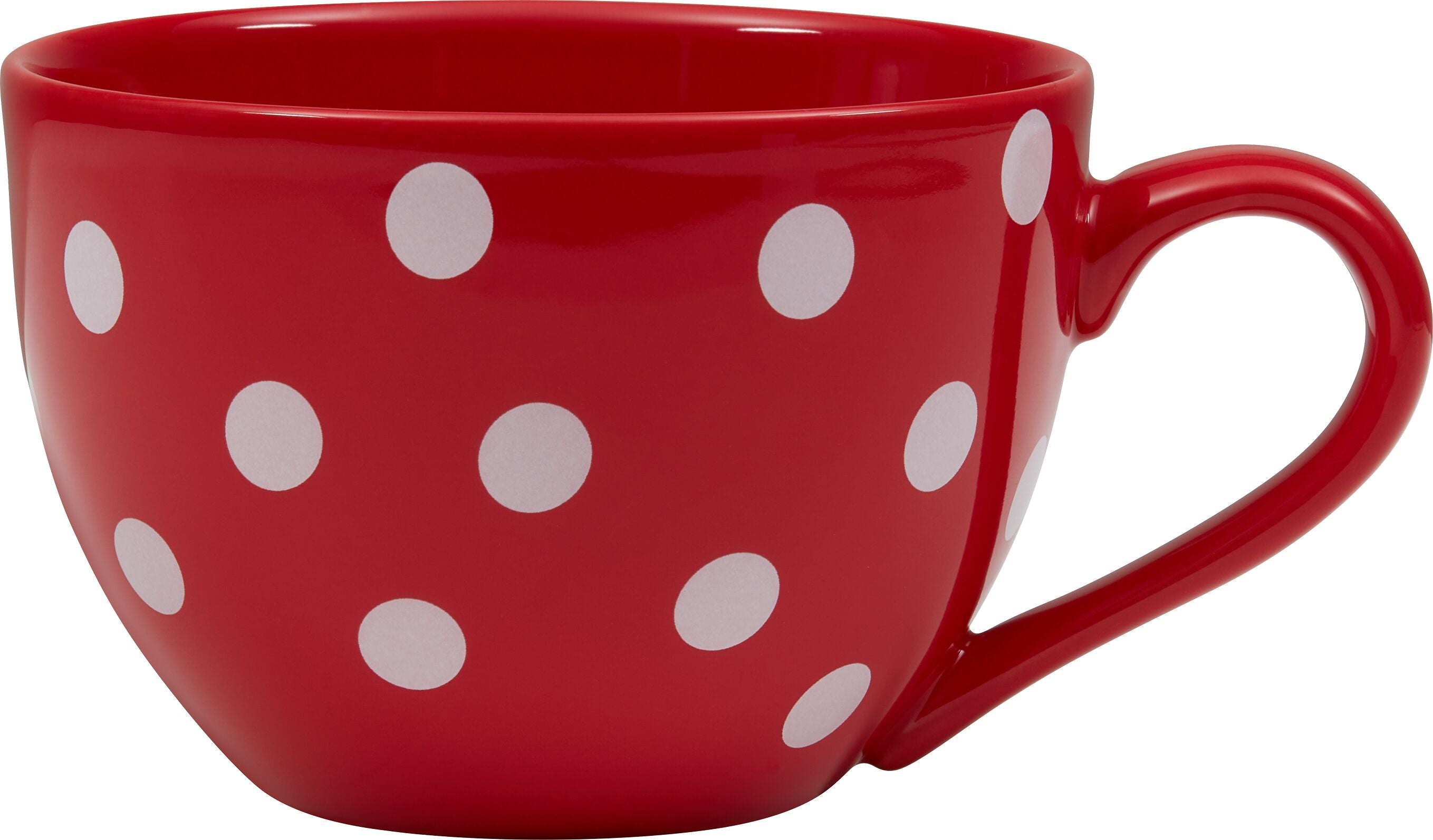 DOTS XXL Tasse - Rot / Weiss / B: 16.5 cm x T: 12.5 cm x H: 8.8 cm