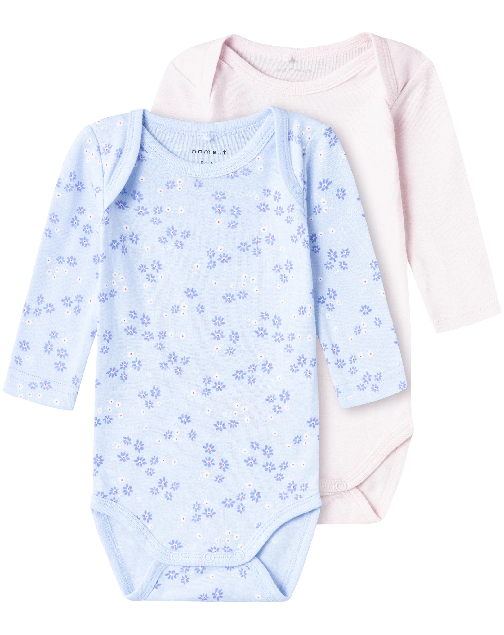 Langarm-Body NBFBODY FLOWER 2er Pack in blau/rosa
