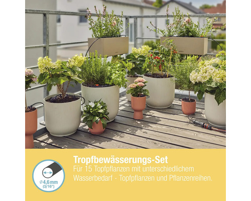 GARDENA Micro-Drip Startset Balkonbewateringsset (voor maximaal 15 potplanten)