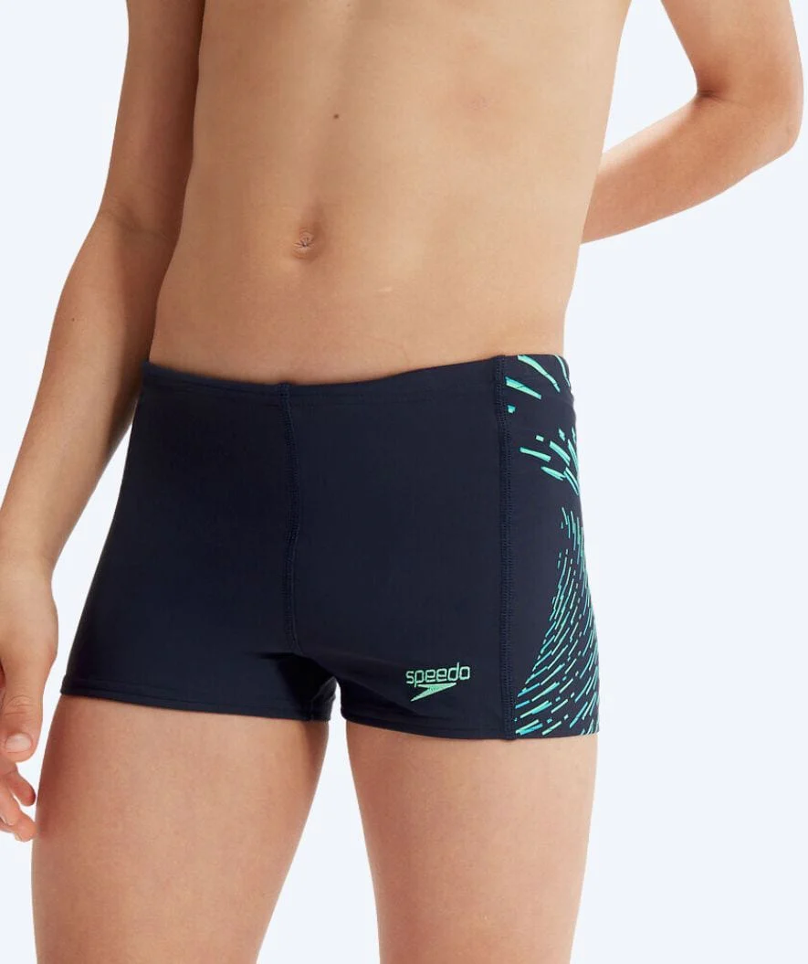 Speedo aquashorts til drenge - Plastisol Placement - Mørkeblå/grøn