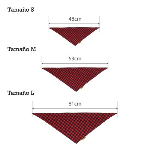 Bandana xadrez vermelha e preta para cães