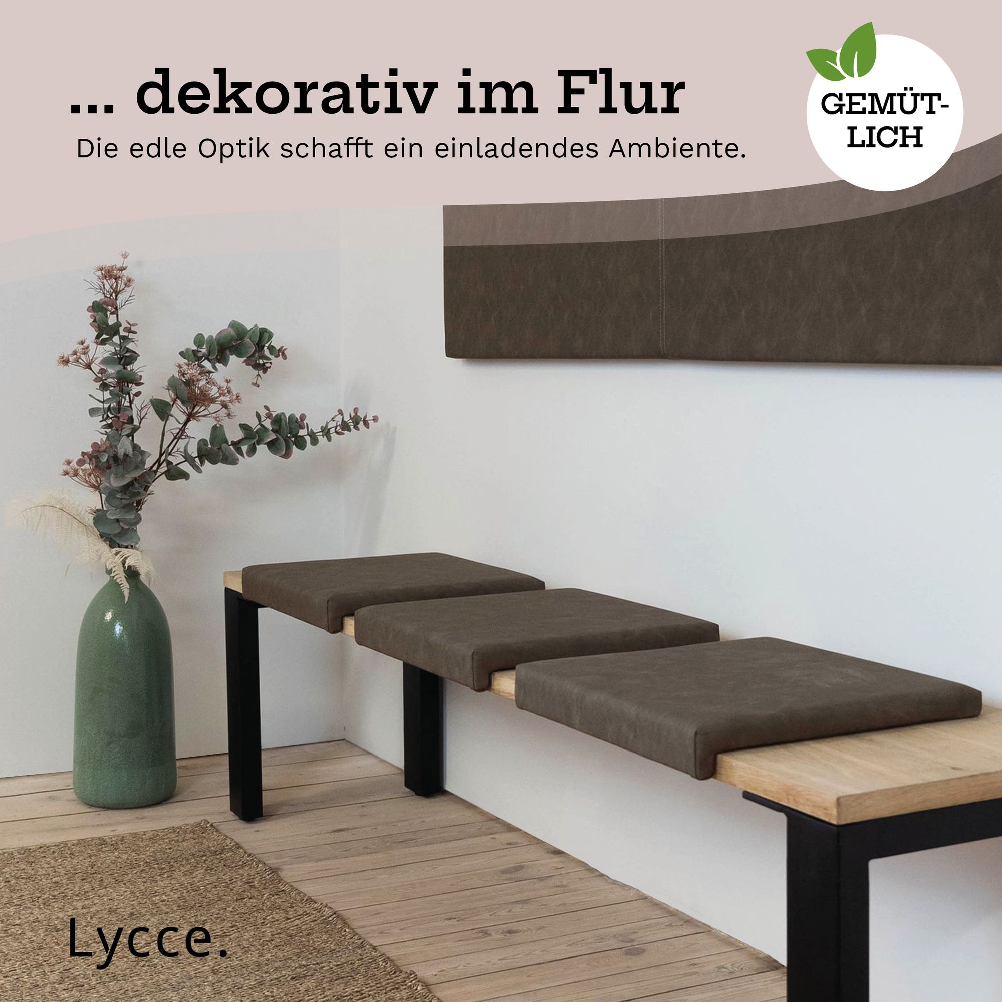 Lycce Klemmkissen / Sitzkissen mit 1 Leiste, Kunstlederbezug