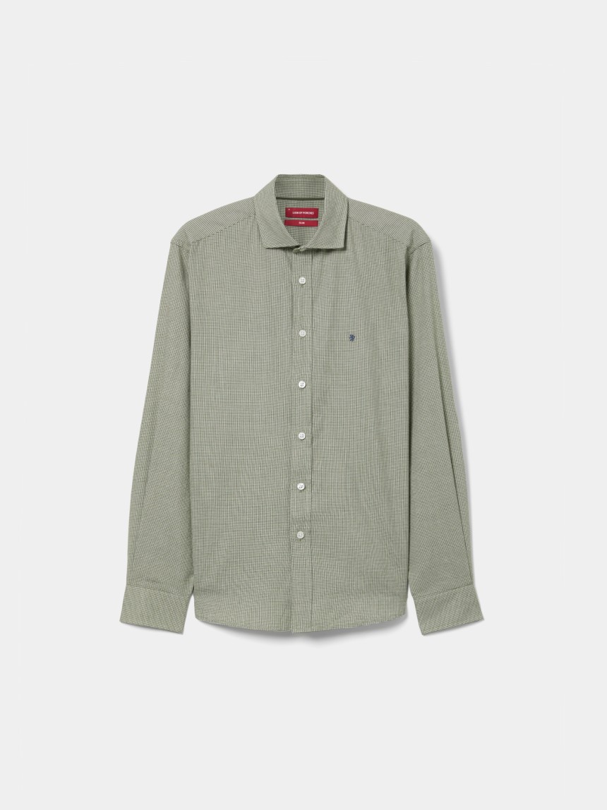 Camisa slim fit micropadrão