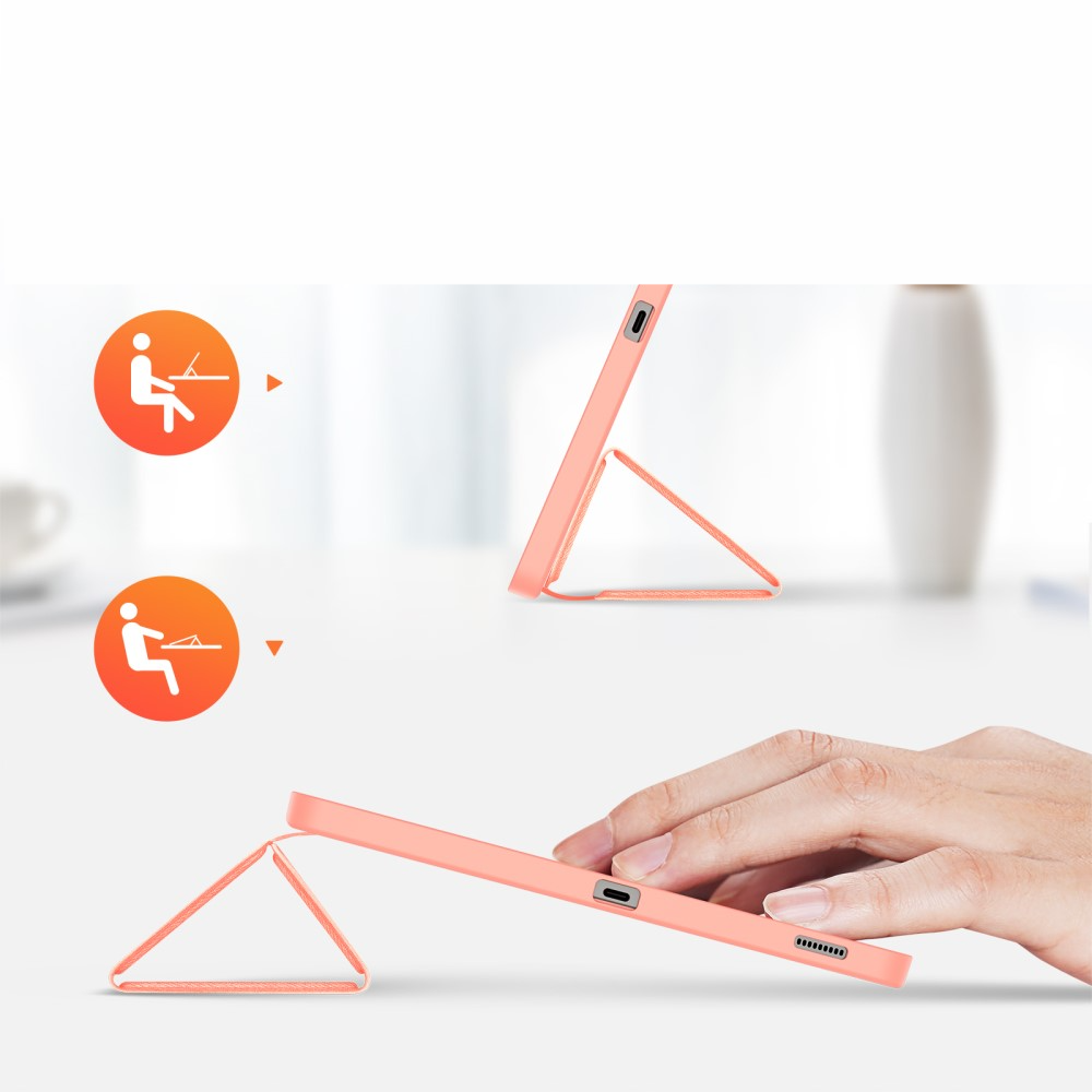 Samsung Galaxy Tab S9 FE  Plus Tasche Smart Cover Hülle Stoff Design mit S-Pen Halterung - Rosa