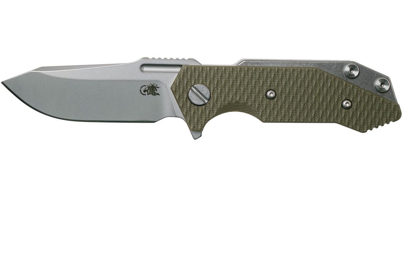 Rick Hinderer Half Track Gen 2, Spearpoint 20CV, OD Green G10, zakmes