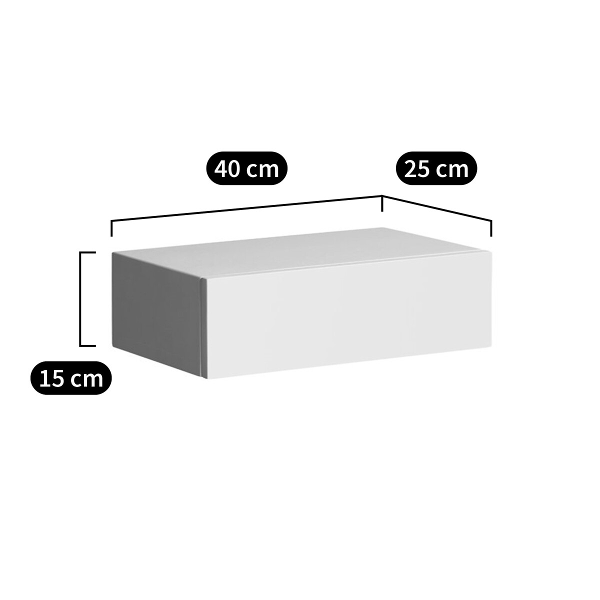 AM.PM<br>Mesa de cabeceira flutuante em nogueira maciça com 1 gaveta, Vesper