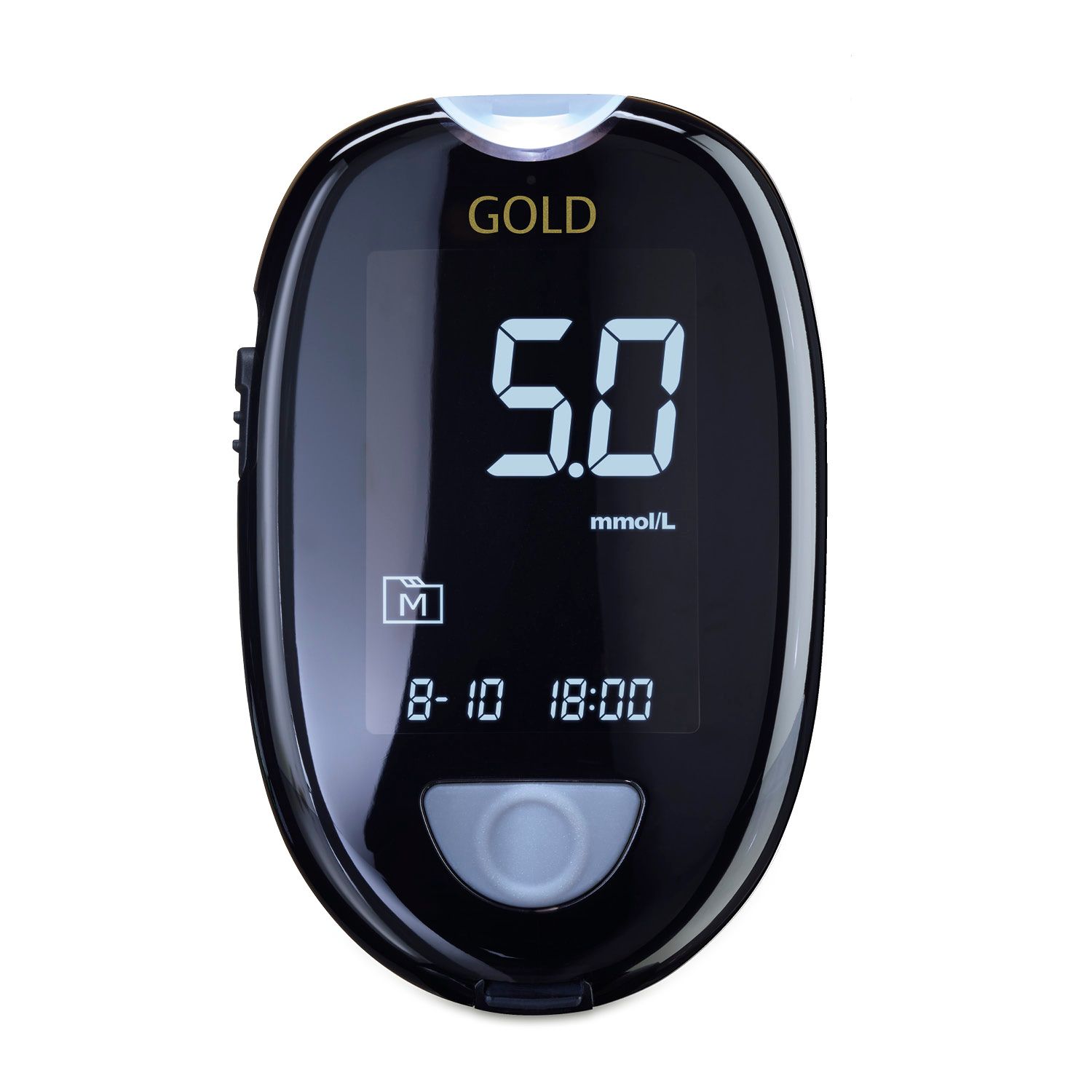 GlucoCheck GOLD Set (mmol/L) zur Kontrolle des Blutzuckers mit 110 Teststreifen