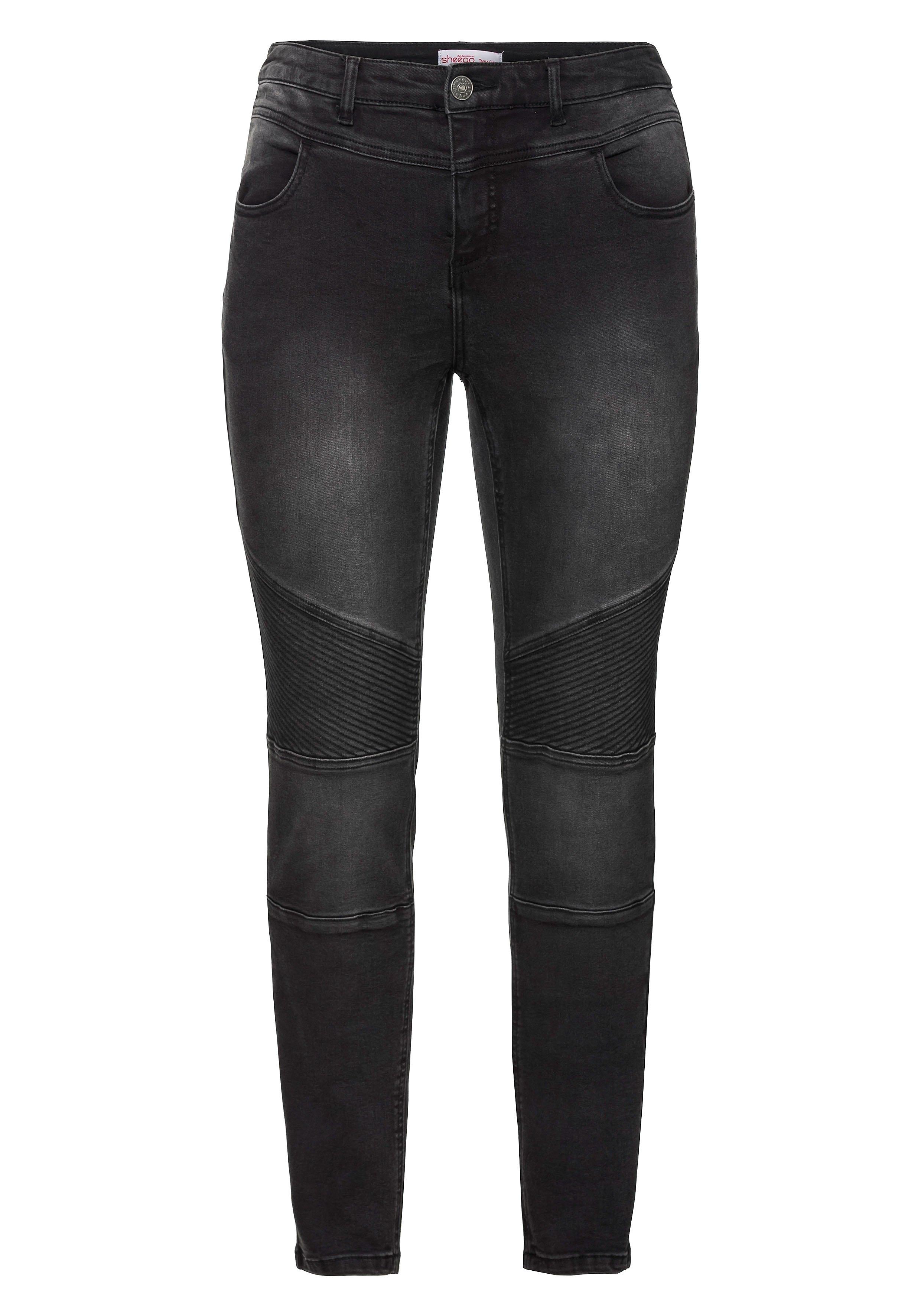 Skinny Power-Stretch-Jeans im Biker-Look