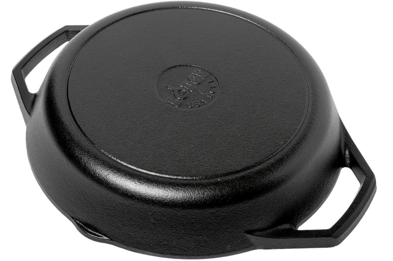 Lodge koekenpan/grillpan met twee handvatten L8GPL, diameter ca. 26 cm