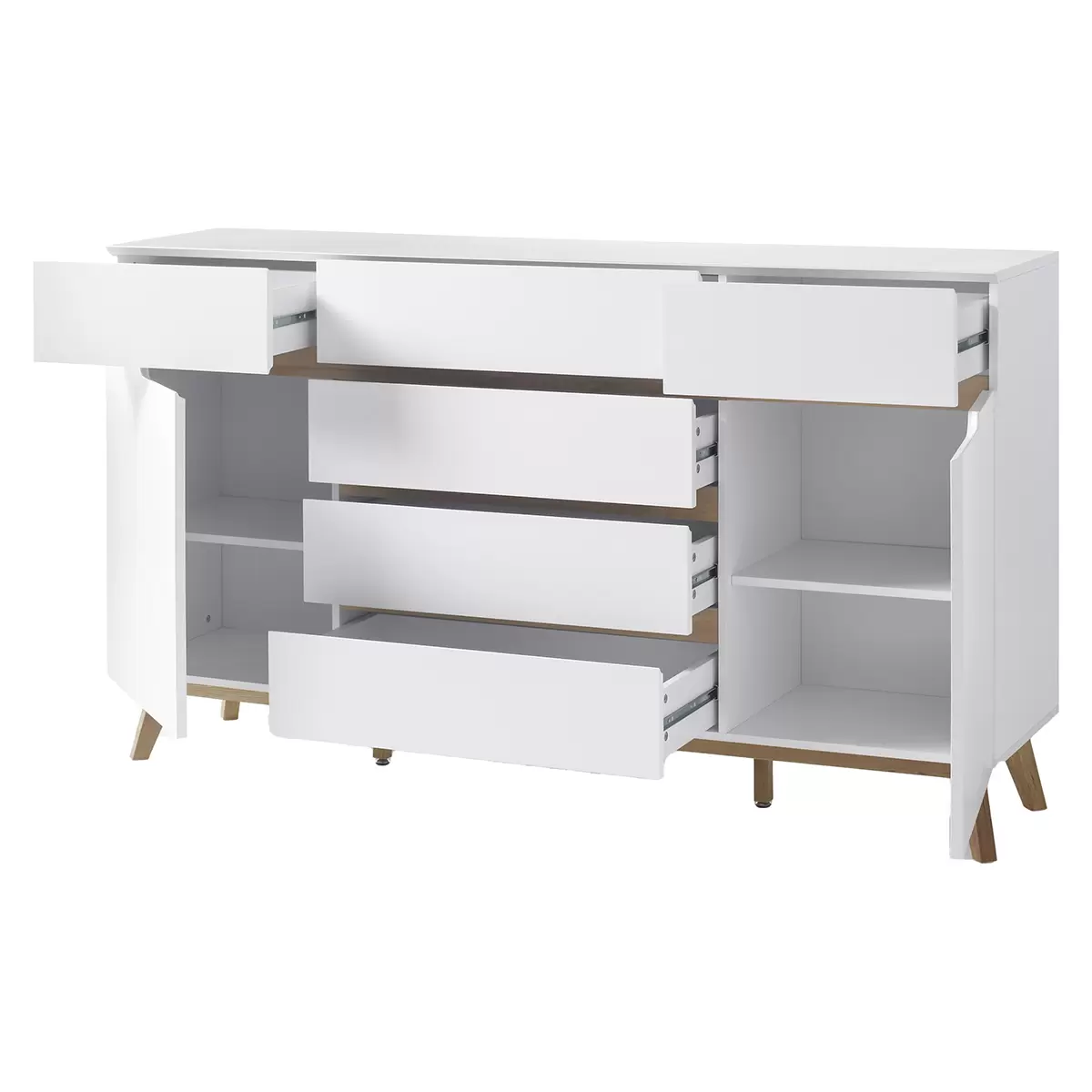 Sideboard Cervo Eiche,weiss
