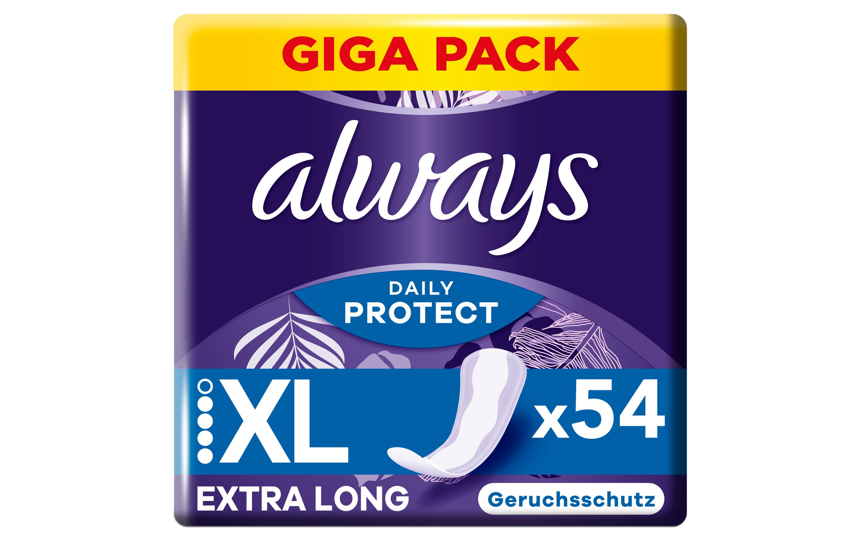 Slipeinlage Daily Protect Extra Long 54 StückHochwertige Einlagen mit saugfähigem Kern und leichtem Duft