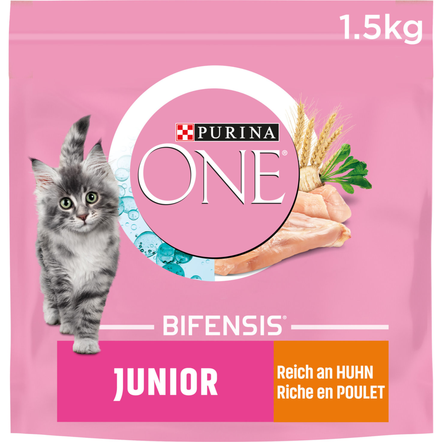 ONE Trocken-Katzenfutter Junior Huhn & Vollkorn