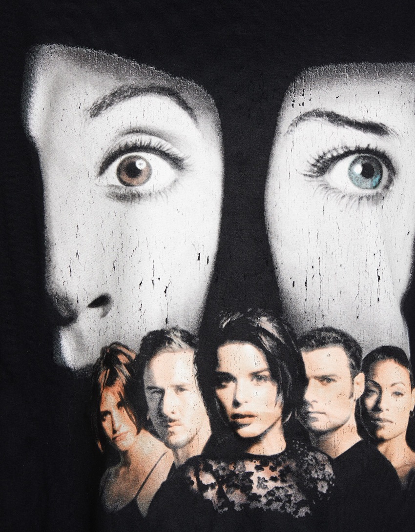 Camiseta oversized de manga curta com estampa Scream