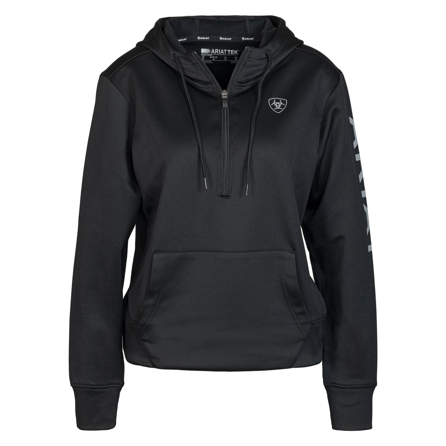 ARIAT Hoodie Tek 1/2 Zip - black