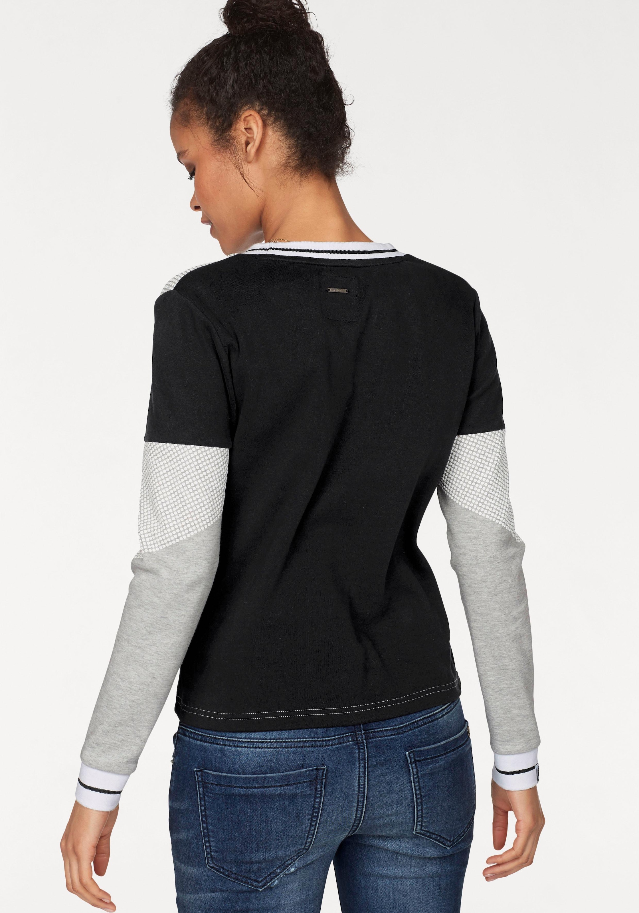 KangaROOS Sweatshirt , Langarm,  figurbetonte Passform,  Colourblocking,  aus Baumwolle