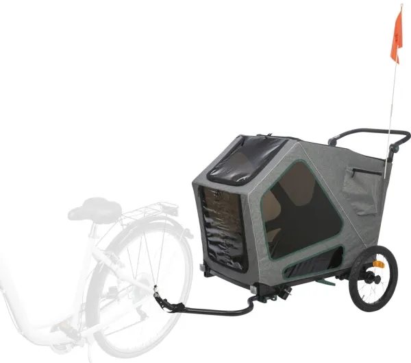 Trixie Bicycle trailer, L: 80 × 103 × 98/147 cm, grey/sage