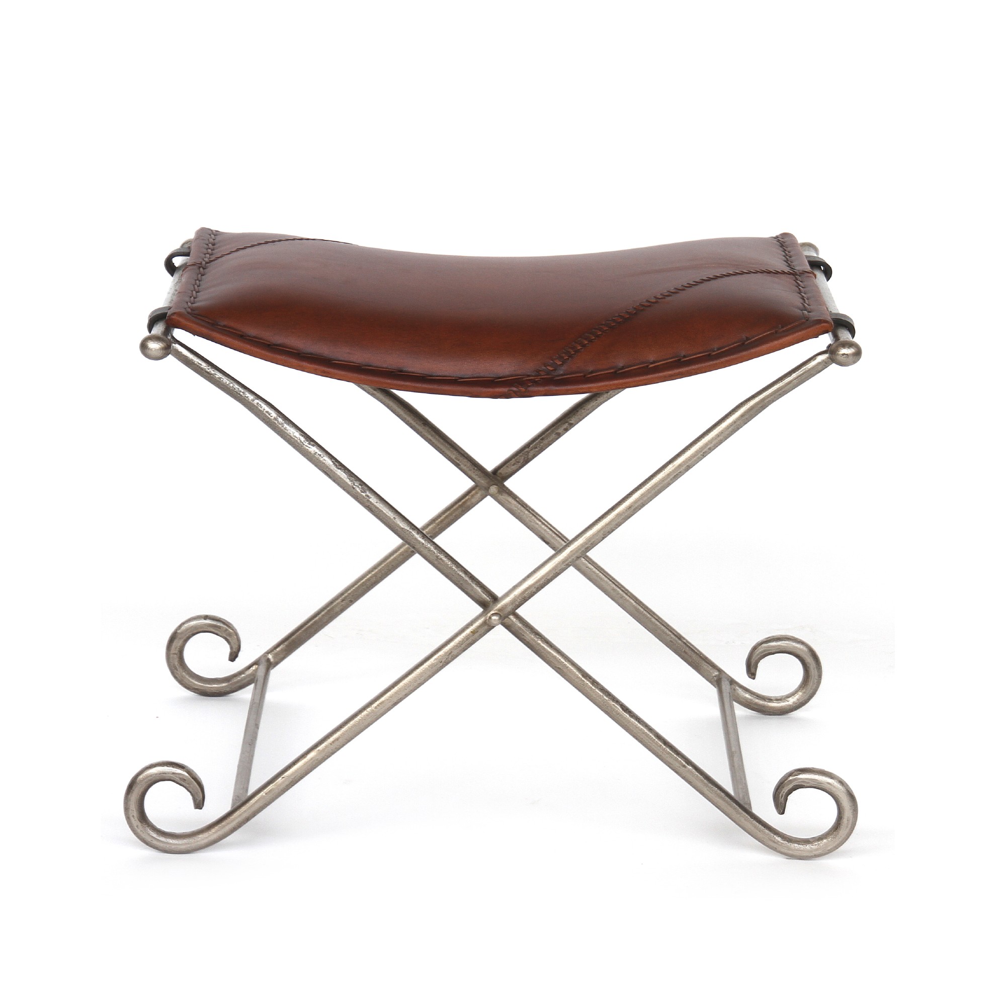 Scherenhocker 'Bilbao', hellbraun, T 50 cm, B 45 cm, H 45 cm von fischer's lagerhaus