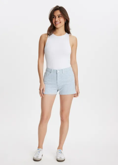 Gestreepte denim short assorti (ASSOR)