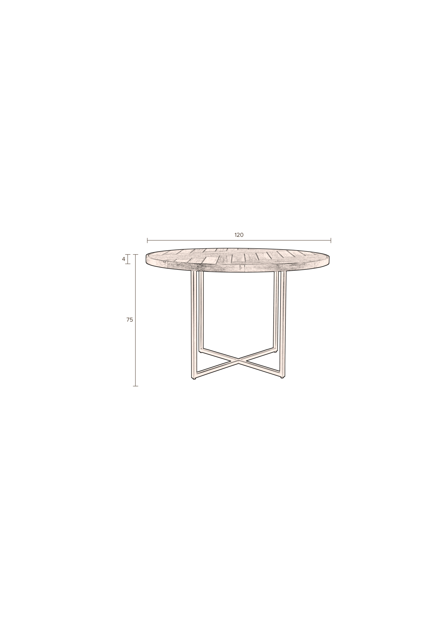 Dutchbone eettafel Class 120' Dutchbone Class Tafel 120' Naturel