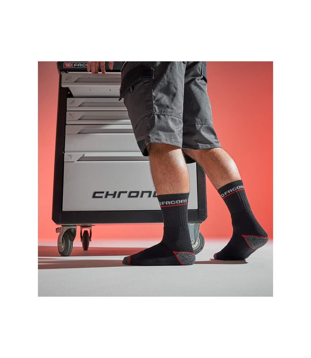 Lot de 6 Paires de Chaussettes longues de travail homme Red