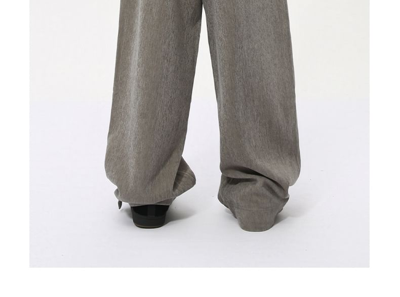 FAERIS - Hoge taille, effen, wijde broek