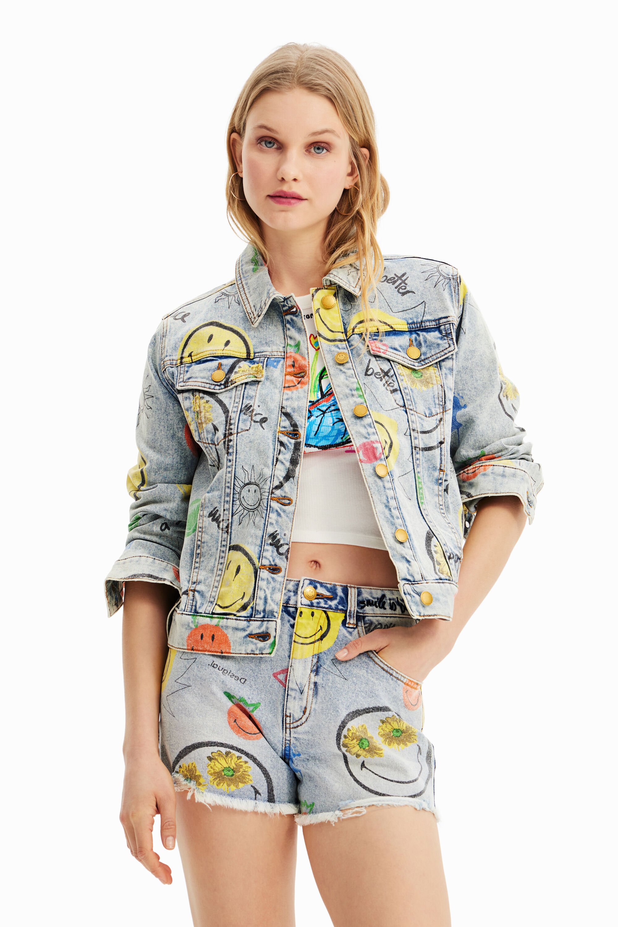Veste oversize en jean Smiley