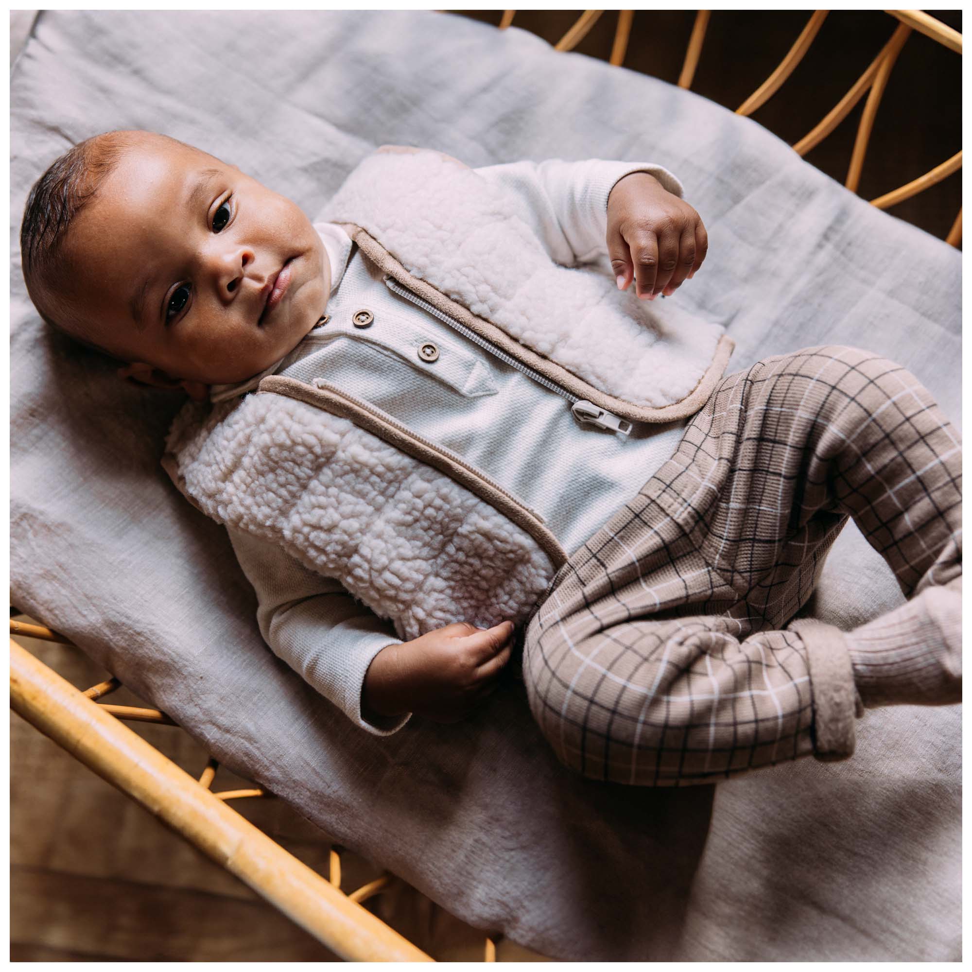 Sweet petit baby broek Ferre  ruit beige