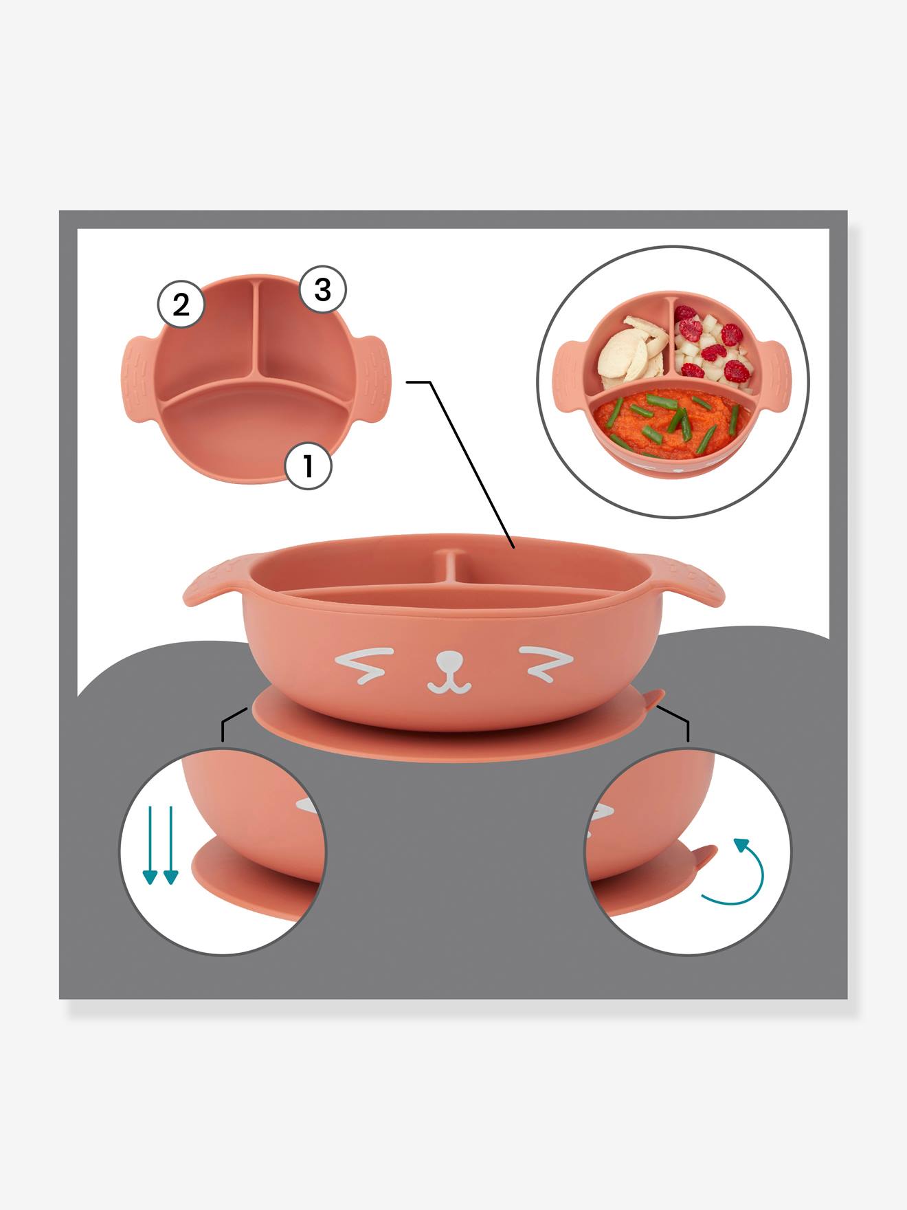 Porta-alimentos Learn'isy BABYMOOV, vermelho claro, liso