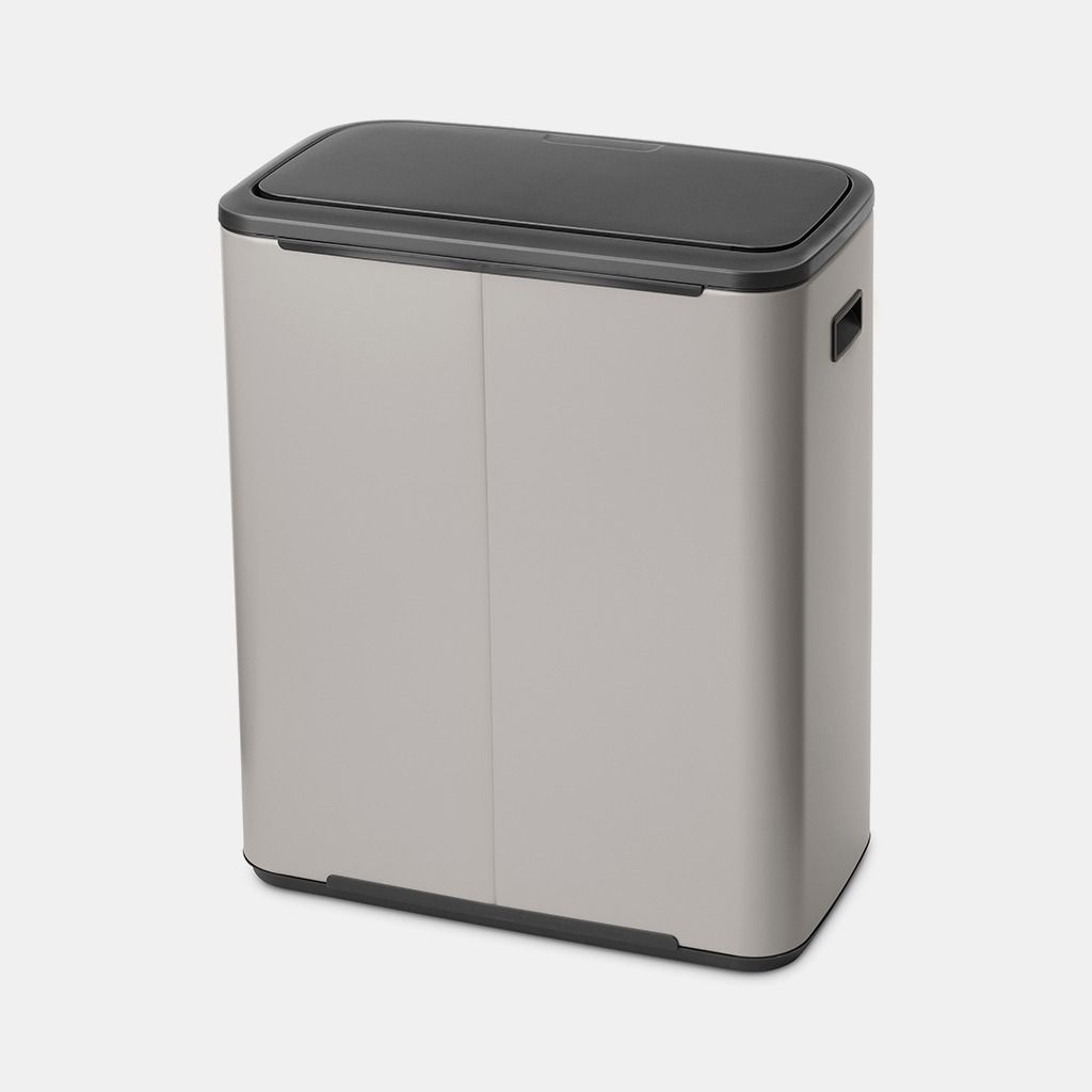 Bo Touch Bin, met 2 binnenemmers, 2 x 30 liter - Soft Grey