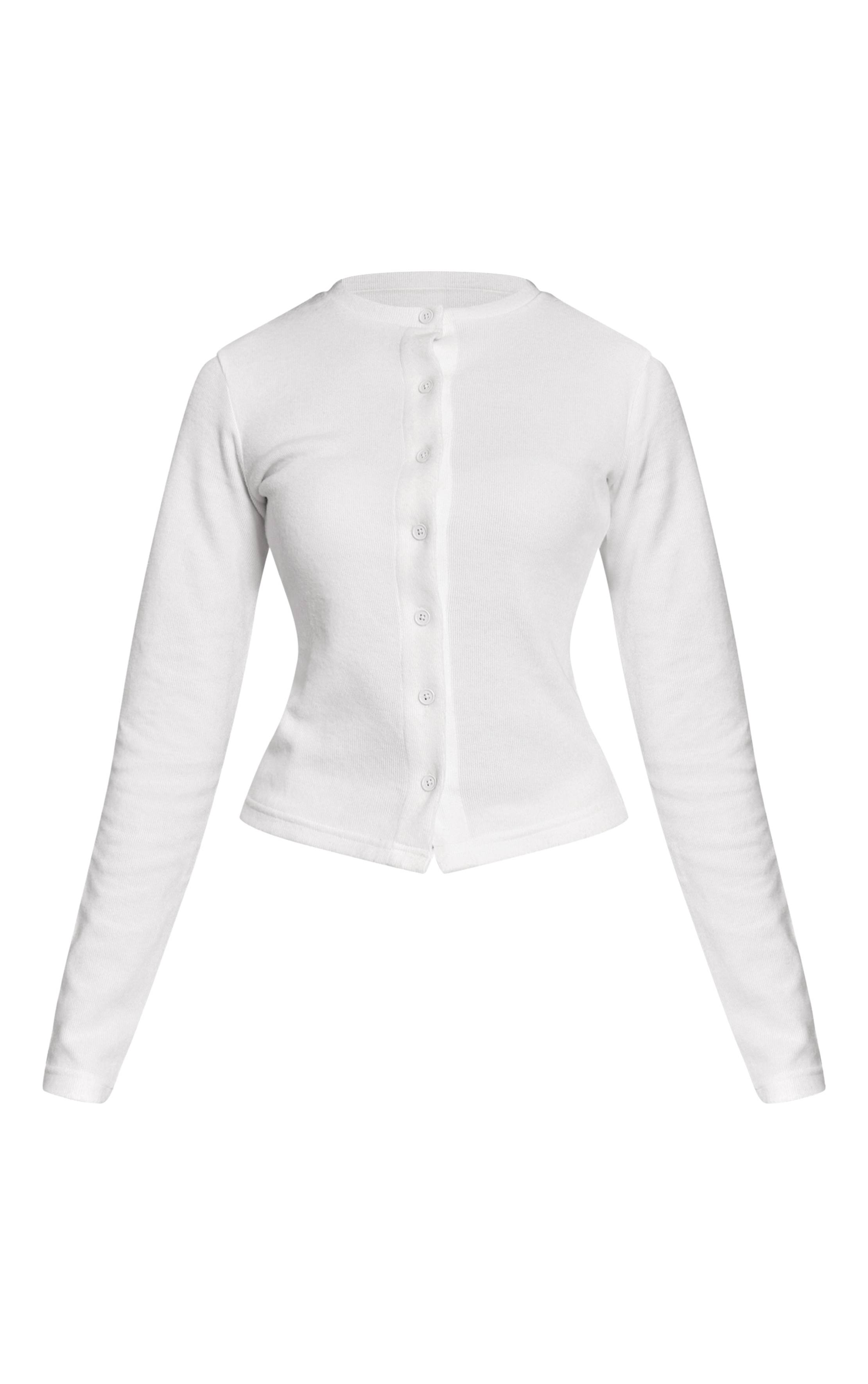 Crème Ensemble Coordonné Haut Boutonné Toucher Doux