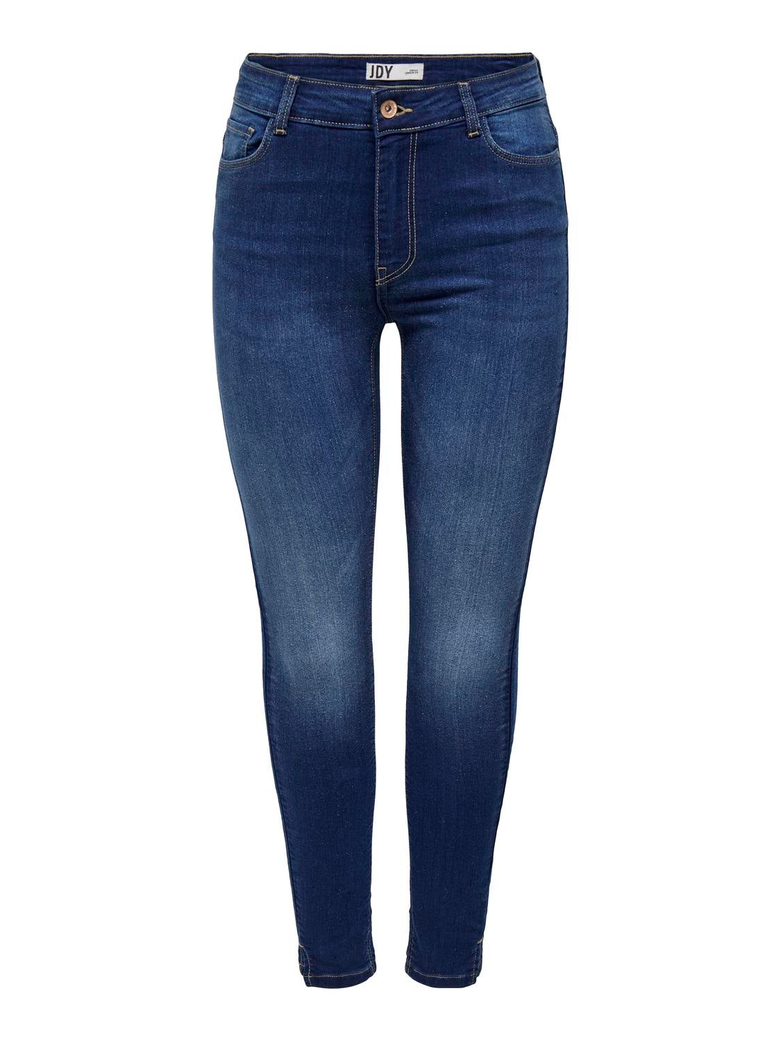 JDYMOLLY Hohe Taille Skinny Fit Jeans Dark Blue Denim