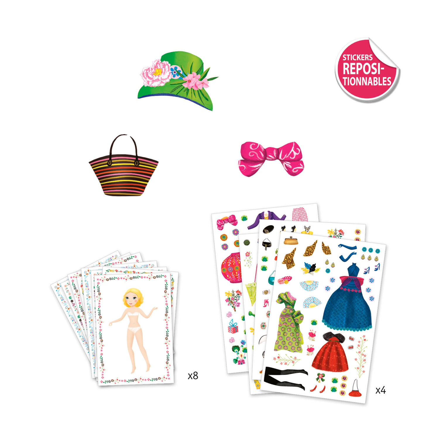 Djeco Papieren Aankleedpoppen met Stickers