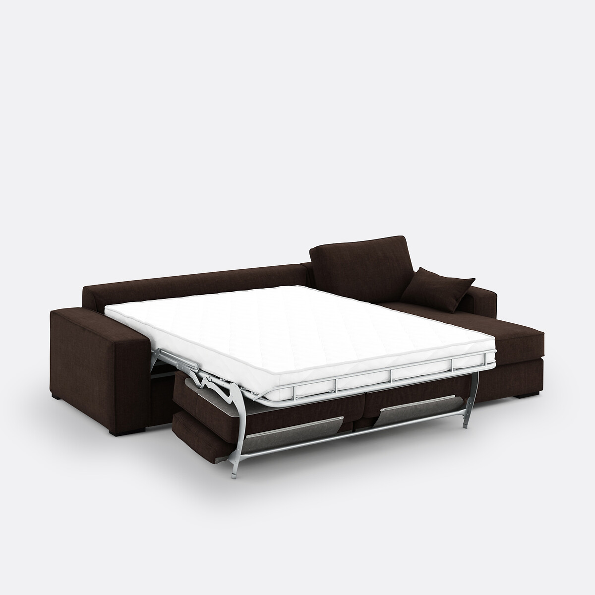 LA REDOUTE INTERIEURS<br>Sofá-cama de canto, algodão/linho, espuma Cécilia