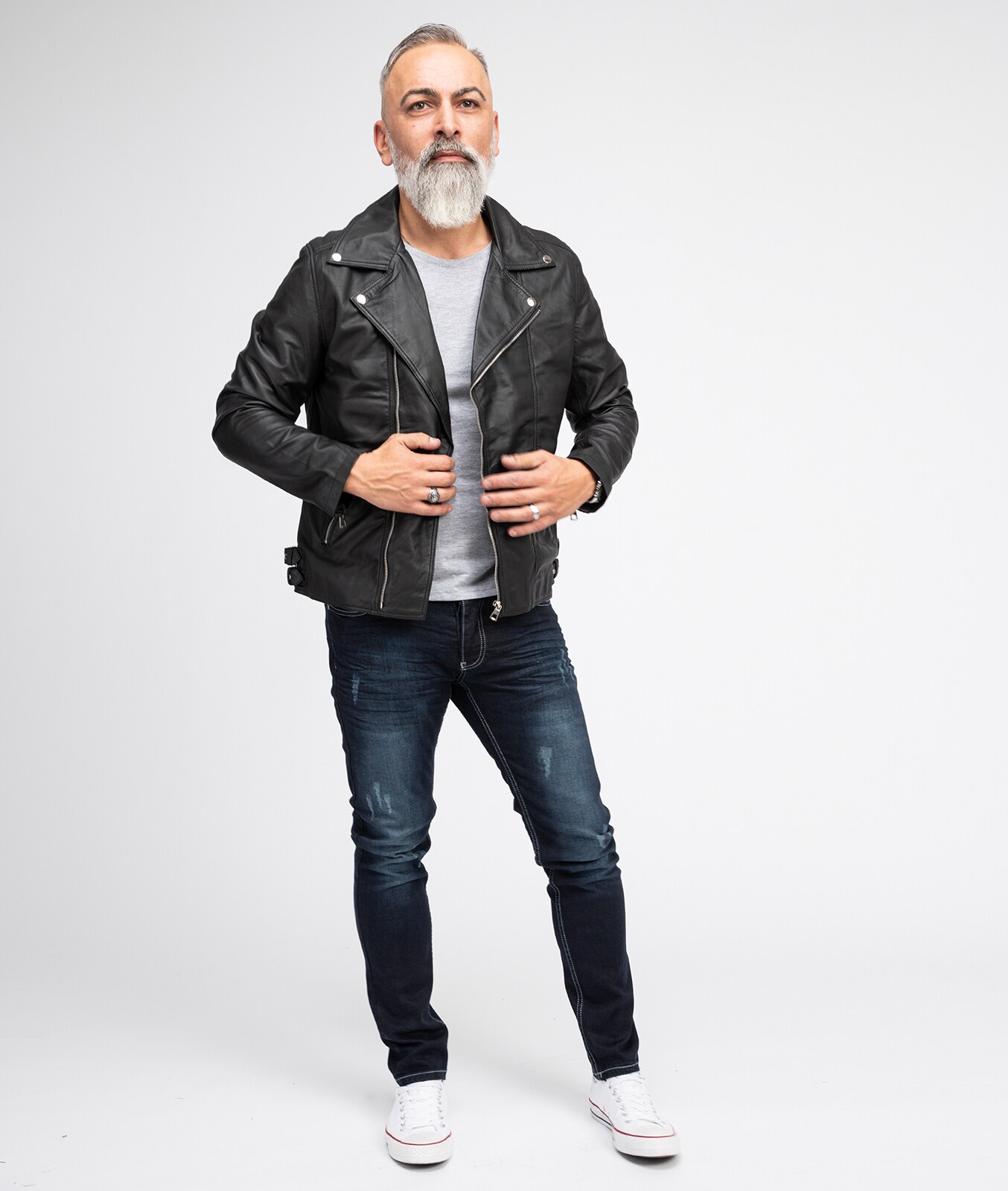 Rock Creek Lederjacke Regular Fit