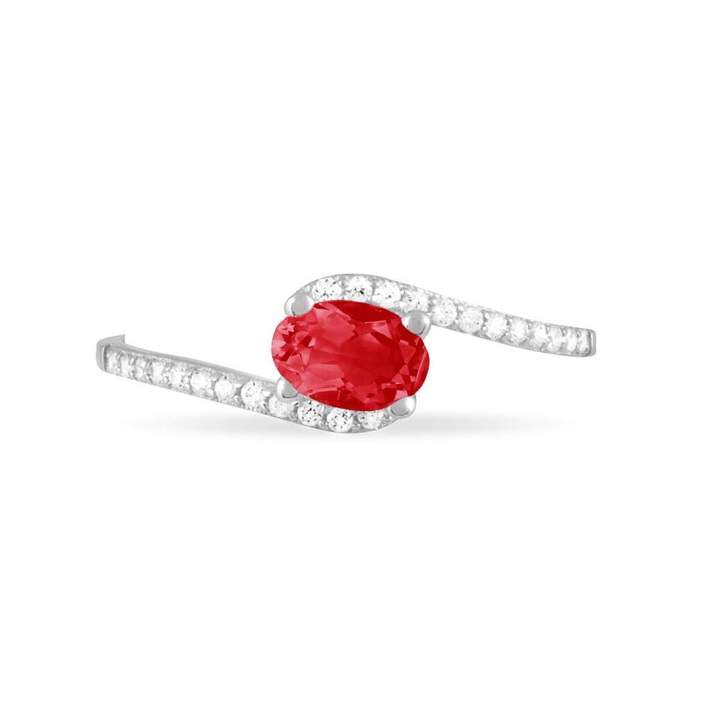 Bague Loriane Or Blanc Rubis Et Diamant