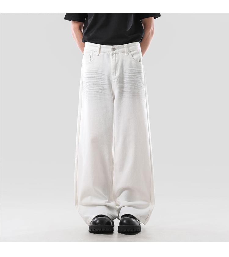 VEAZ - Hoge taille gerimpelde wijde jeans