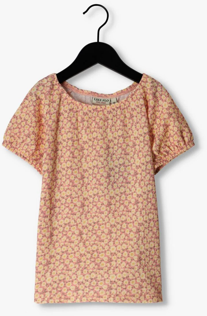 LIKE FLO oranje like flo top fancy flower ss top