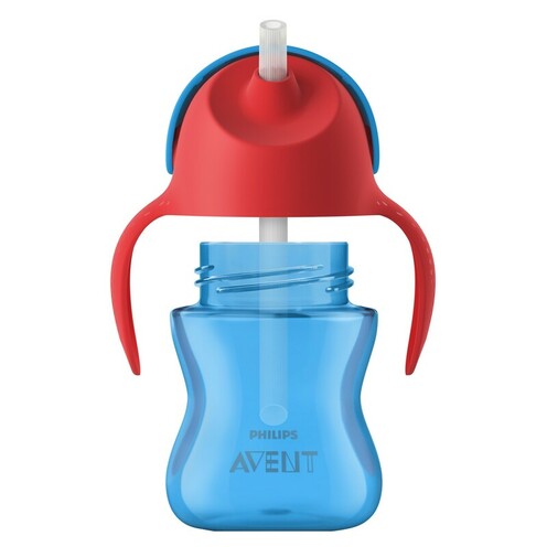 Tasse à paille 200 ml Bleu/Rouge - AVENT