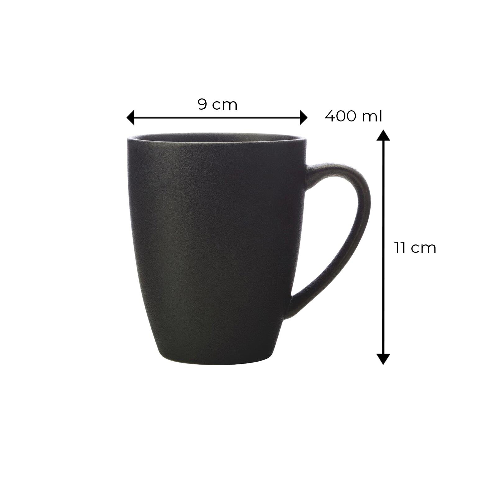 Maxwell & Williams Kaffeebecher Caviar Black 400 ml 4er Set