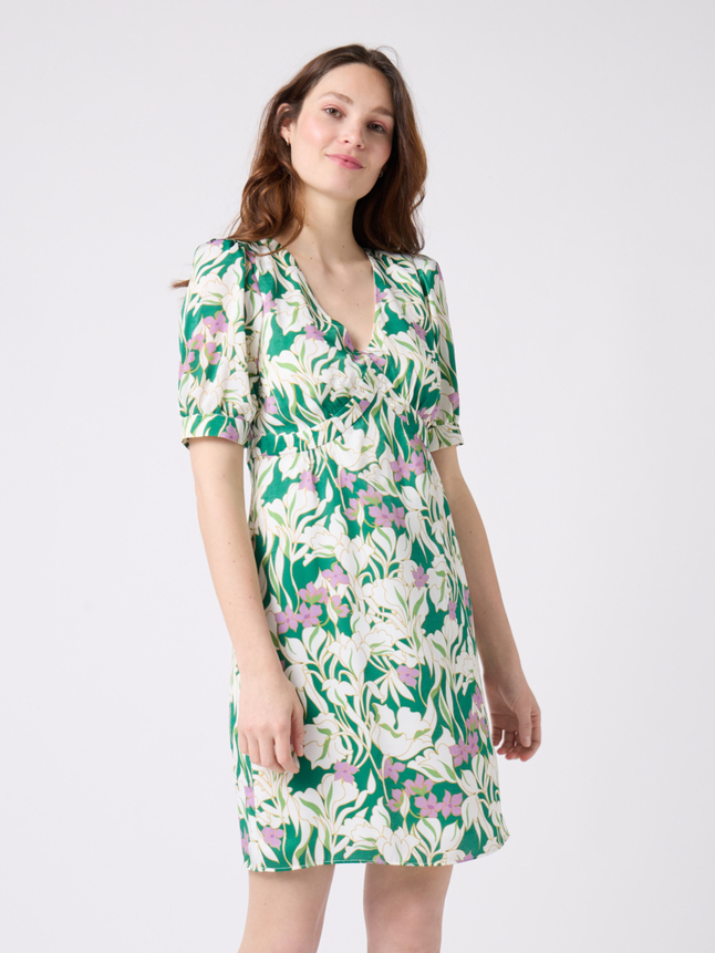 Robe manches courtes motifs floraux