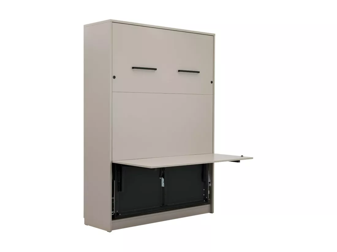Lit escamotable avec bureau 140x200 cm panneaux de fibres taupe GOYA