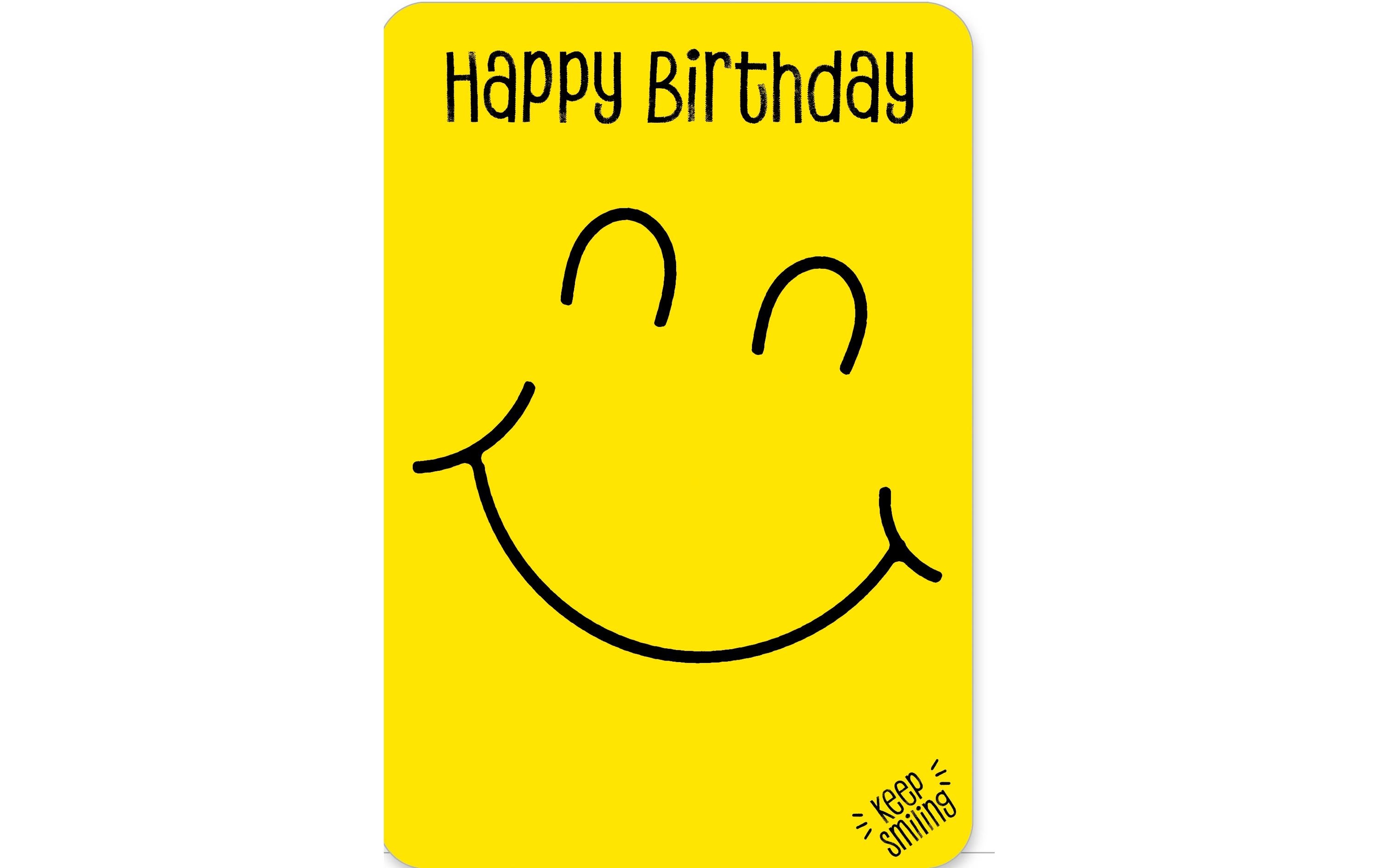 Geburtstagskarte Smile 11.5 x 17 cmGratulationskarte zum Geburtstag