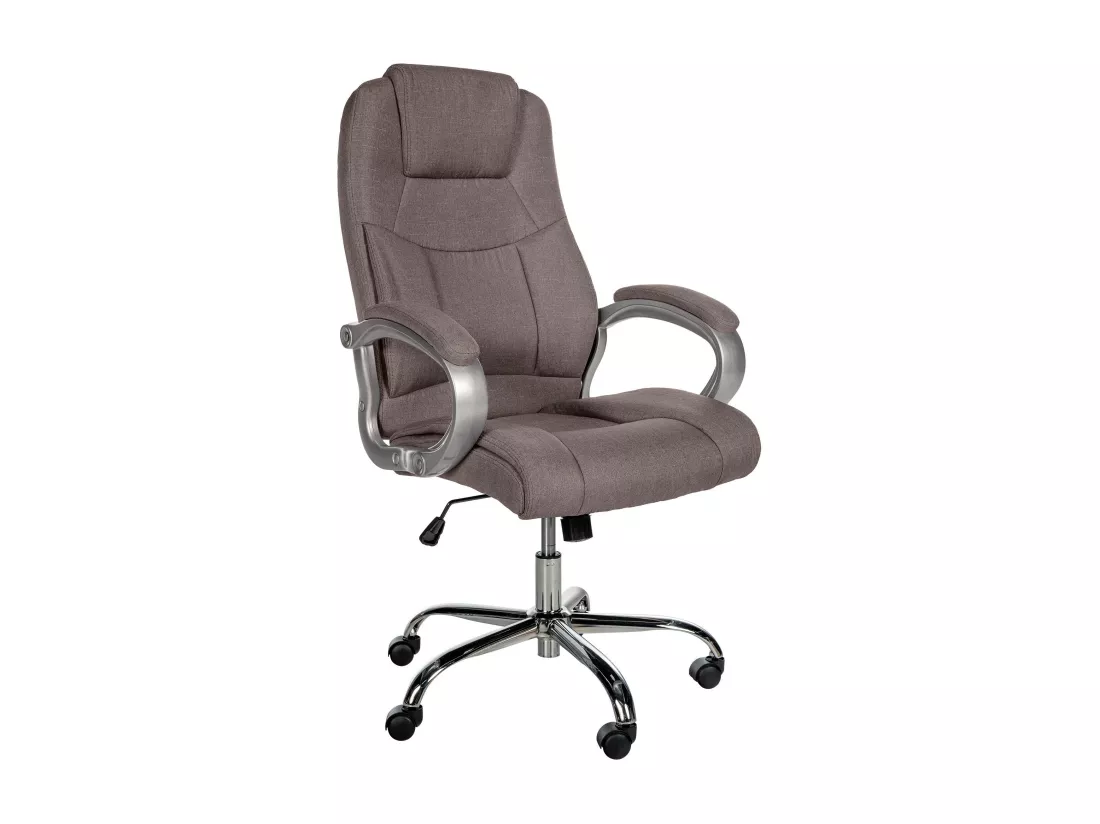 Chaise de bureau - Tissu & Métal chromé - Taupe - XL Apoll