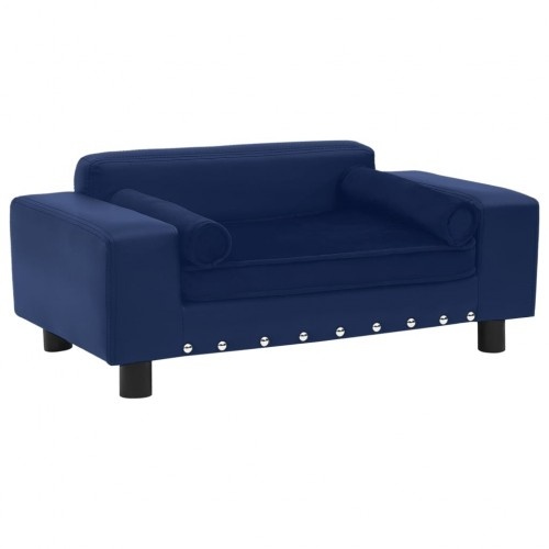Sofá Vidaxl com almofada lavável azul-escura para cães.